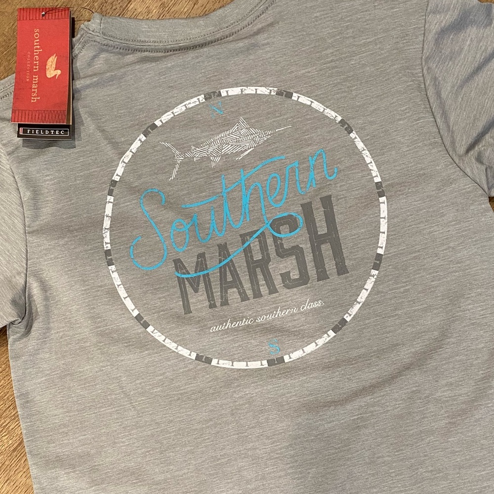 Youth Boys Gray FieldTec Heathered Southern Marsh Tee